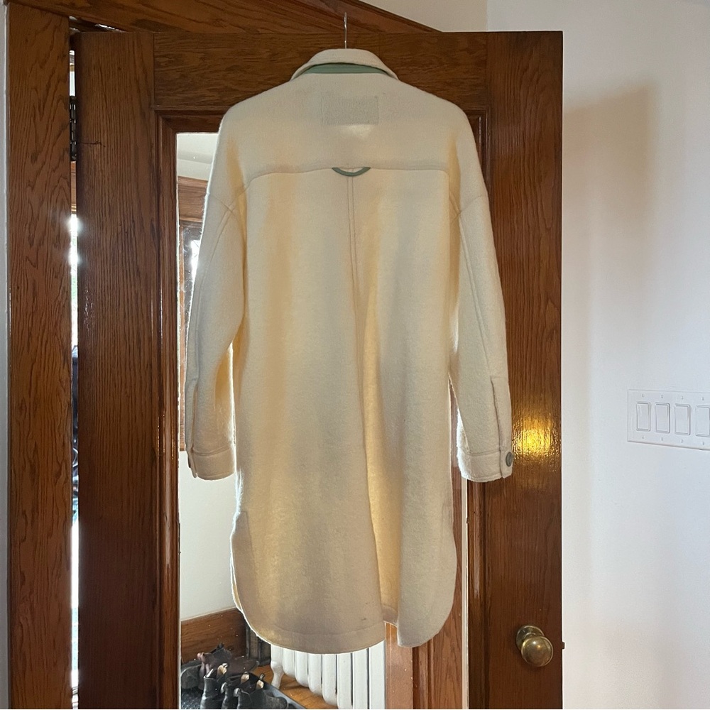 100% Boiled Wool Ellie Mae Nico Jacket Canadian Made Cream Shacket - Picture 3 of 12